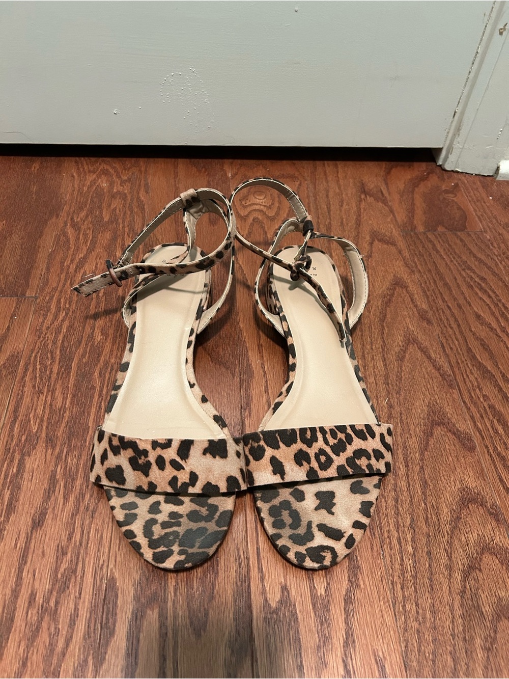 A new day Leopard Print Ankle Strap Women's Sandals